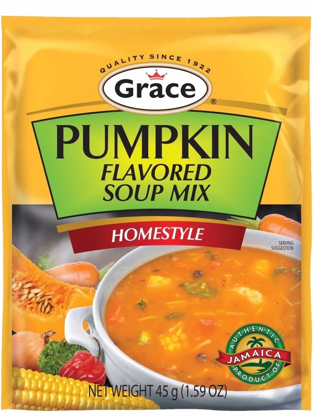 Grace Pumpkin Flavored Soup Mix
1.59oz Homestyle Jamaican Pumpkin(6 -
Pack)